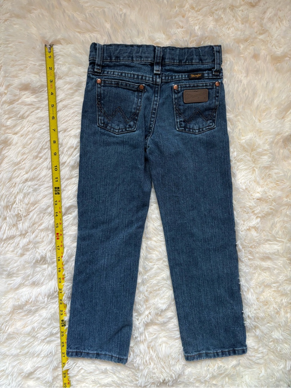 Wrangler Boys Slim Jeans Size 6 Slim Medium Wash Straight Leg Denim